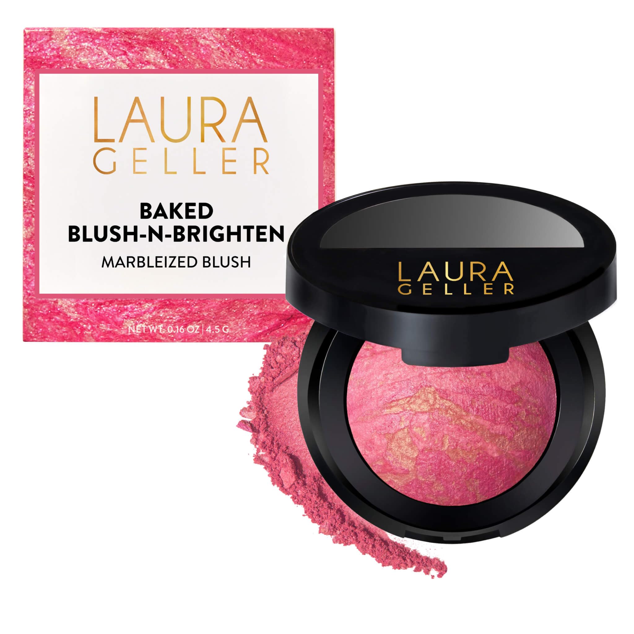 LAURA GELLER New York Baked Blush-n-Brighten Marbled Blush Powder, leichtes Creme-Rouge-Puder mit Satin-Finish für Ihr Make-up