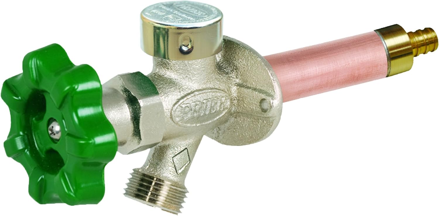 Prier P-164X12 12-Inch Quarter Turn Anti-Siphon Wall Hydrant with Soft Grip Handle and 1/2-Inch Crimp Pex