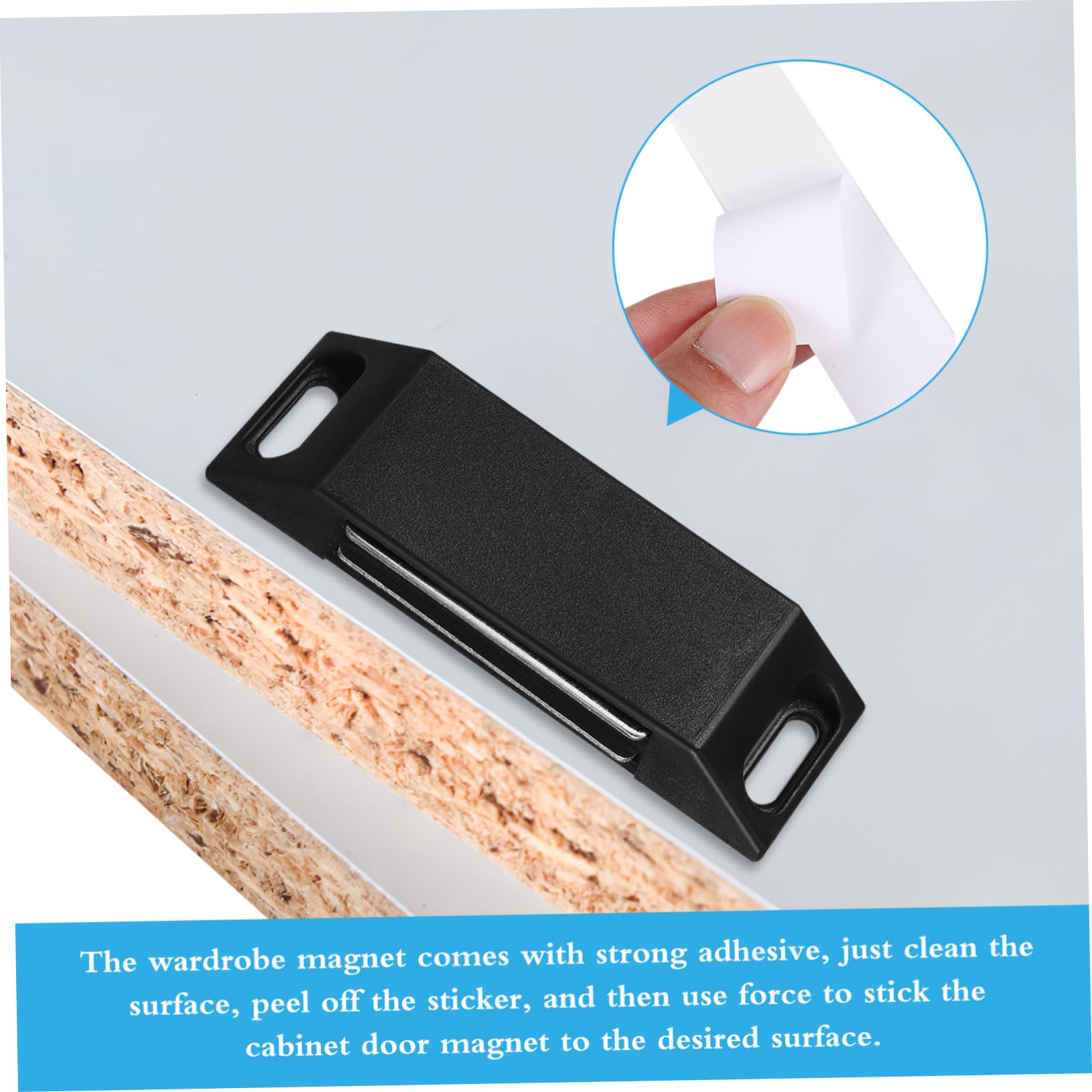 5 Sätze Magnetische Saugschranktür Kleiderschrank Gestell Magnetschrank Riegel Bleiben Schranktürmagnete Magnetverschlüsse Für Schränke Abs Black 6 Stücke * 5