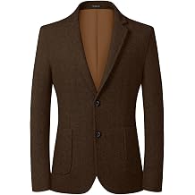 Mens Herringbone Tweed Blazer Vintage Wool Blend Sport Coat Jacket 2 Button Casual Wedding Groomsmen Prom Suit