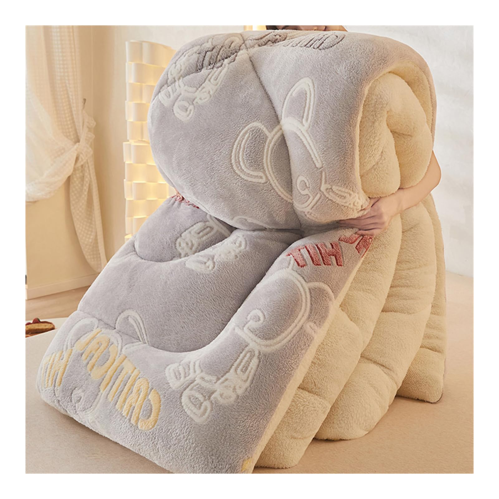 Couette en velours d'agneau et laine pour partager des nuits douces