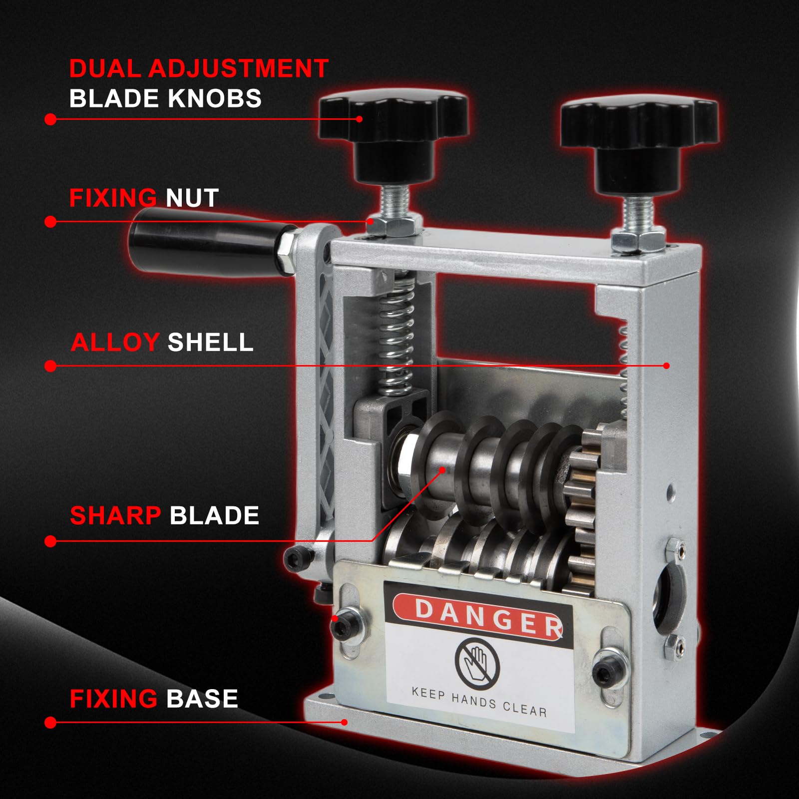 Maquina de Pelar Cable de Cobre, Orifesio Pela Cables de Electricidad con 6 Canales y 5 Cuchillas, Maquina Pelacables Manual para Cable de 3-17 mm, Herramienta Pelacables para Reciclaje Cables Cobre