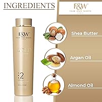 Vista 4 de FAIR & WHITE 2: Loción corporal revitalizante Gold 16.9 fl oz / 17.6 onzas líquidas con aceite de argán, vitamina E y manteca de karité