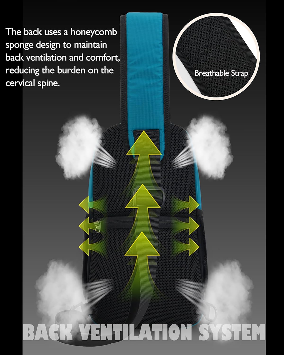 Peicees Crossbody Sling Backpack Sling Bag Travel Hiking Chest Bag Daypack, Black - Image 9