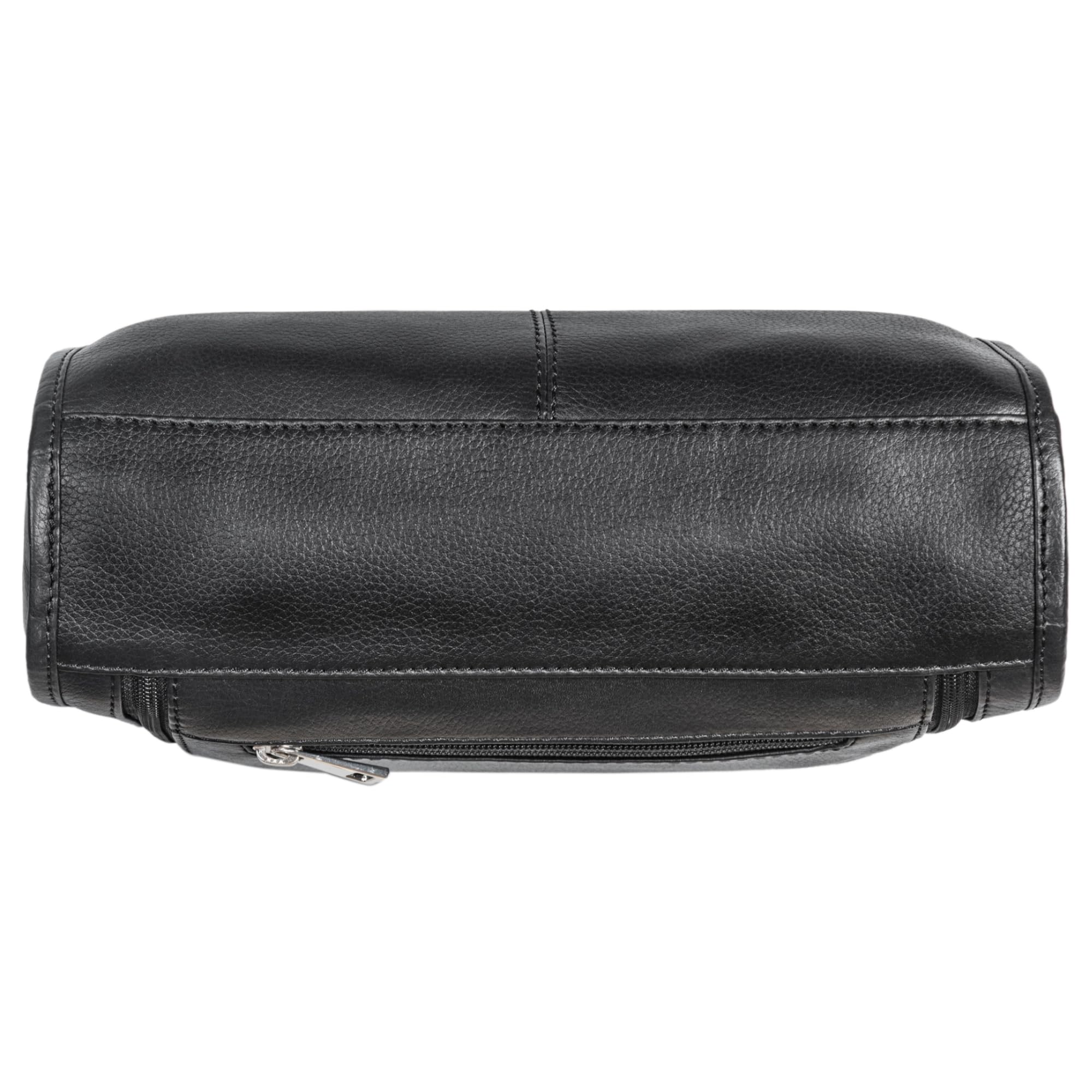 STILORD Juri Leder Kulturbeutel Groß für Damen und Herren Unisex Waschtasche für Unterwegs Kosmetiktasche aus Hochwertigem Echtleder Farbe:schwarz