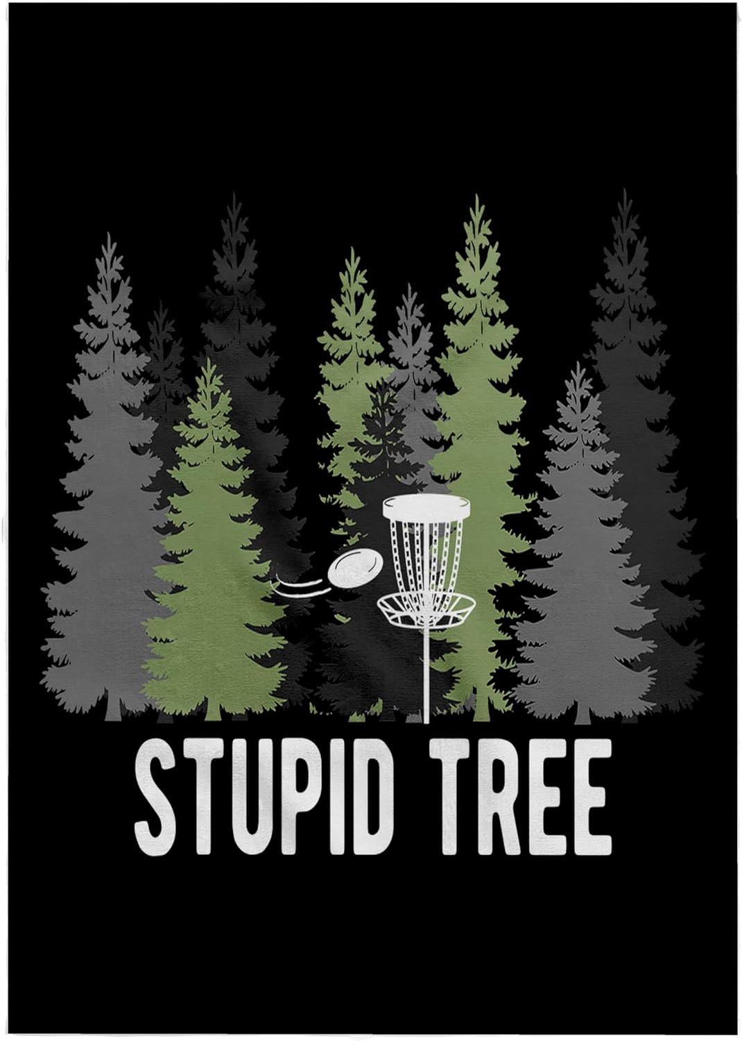 3dRose Stupid Tree with disc and Basket in a Row of Pines on Black Background 22x30 Bath Hand Pool Towel