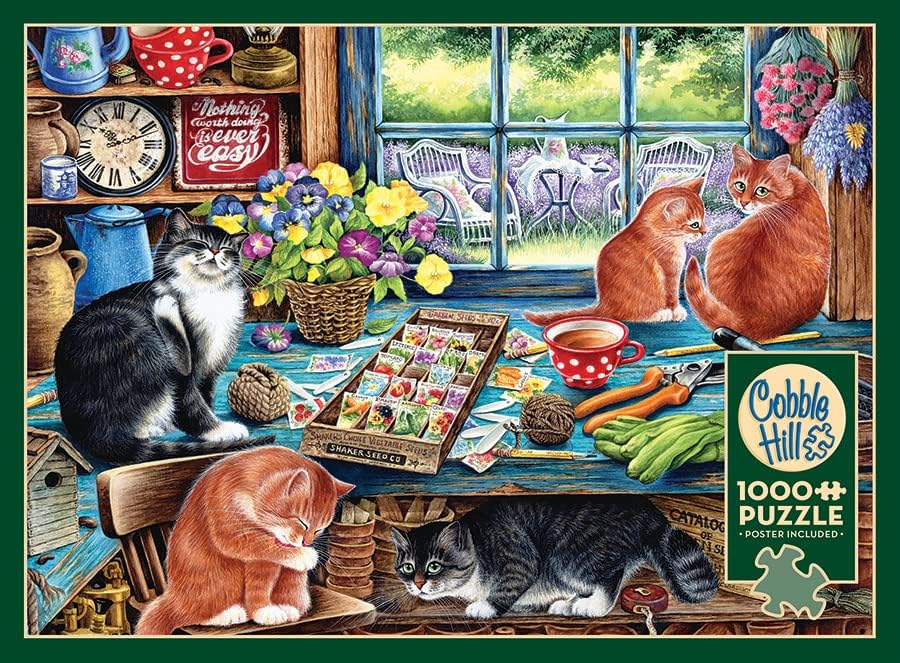 Cobble Hill 1000 Piece Puzzle - Cats Retreat - Sample Poster Included