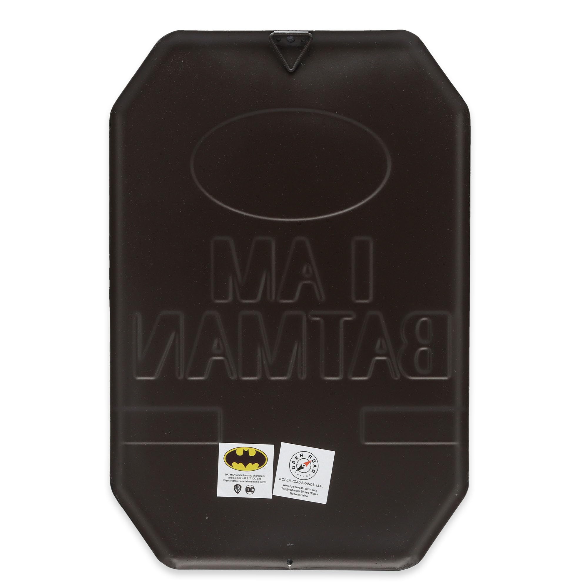 DC Comics - Targa in metallo goffrata con Batman I'm Not Saying I Am Batman, divertente decorazione da parete per camera da letto o stanza degli uomini