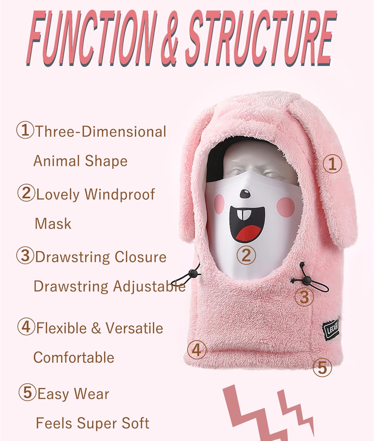 Wind-Resistant Winter Balaclava Ski Face Mask Adjustable Drawstring Warm Hood Full Head Cover for Men Women - Image 5