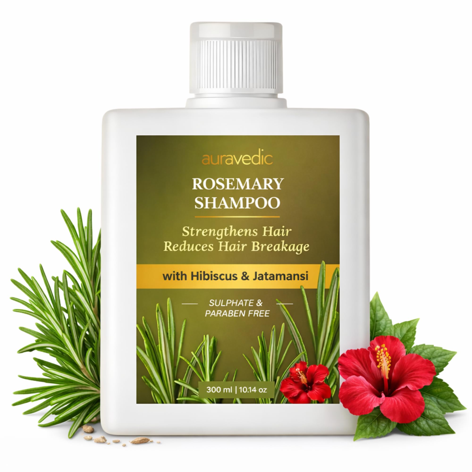 Auravedic Rosemary Hair Growth Shampoo, Helps Reduce Hair Breakage
