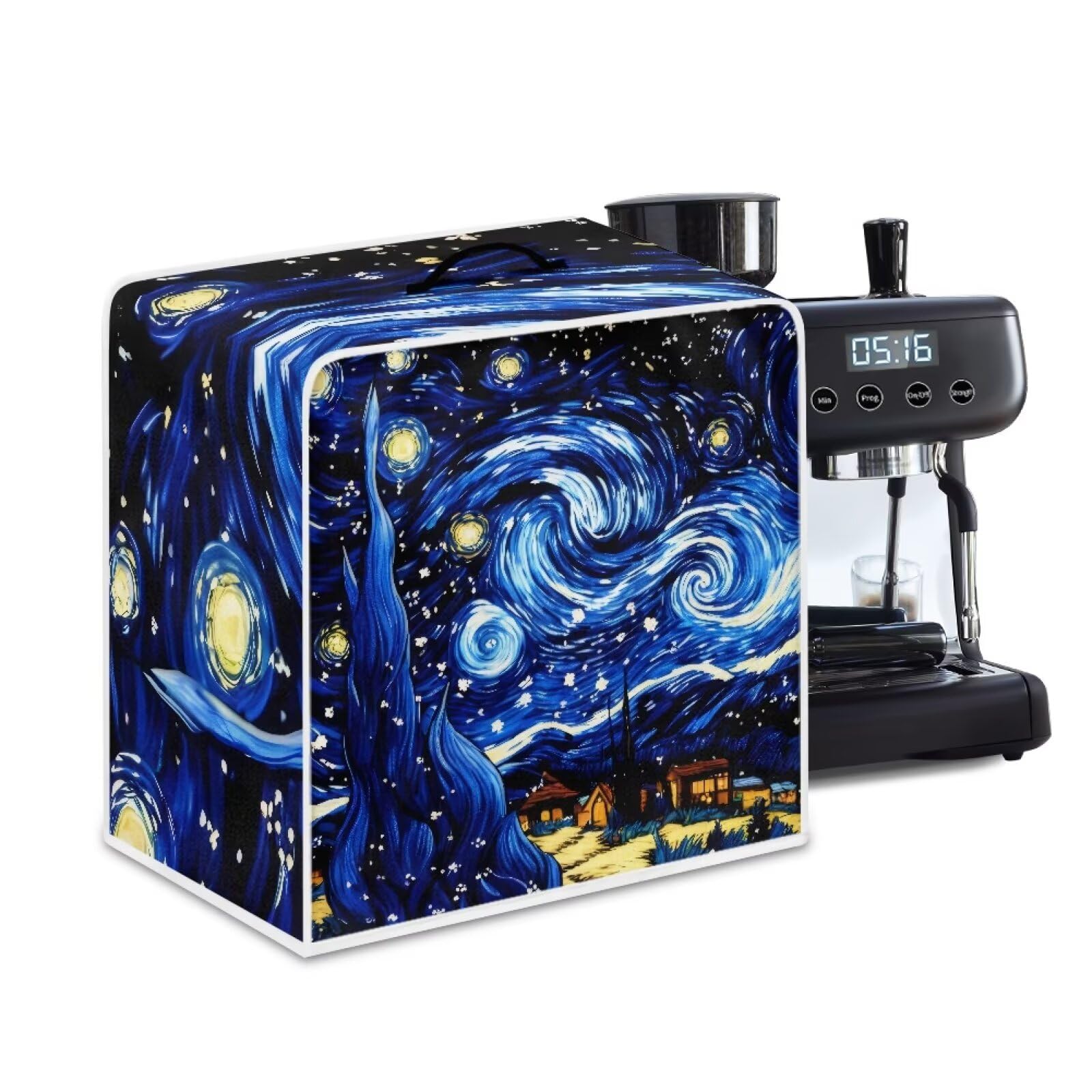 Starry Night Print Coffee Maker Cover – Dust Protection Stain Resistant Washable Appliance Cover Kitchen Decoration Gifts For Coffee Lovers