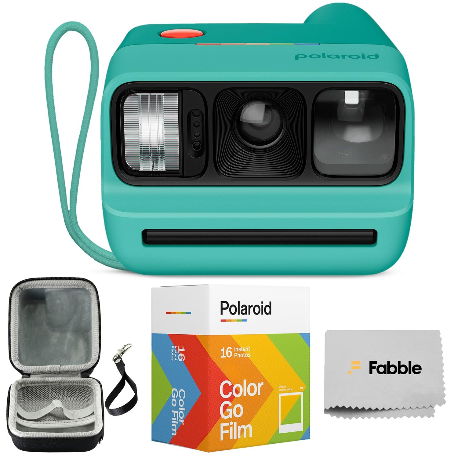 Polaroid Go Generation 3 Instant Film Camera Bundle with Go Color Film 16 Exposures, Protective Hard Case, Wrist Strap, USB-C Cable & Accs. for Instant Photography (Teal)-image-15