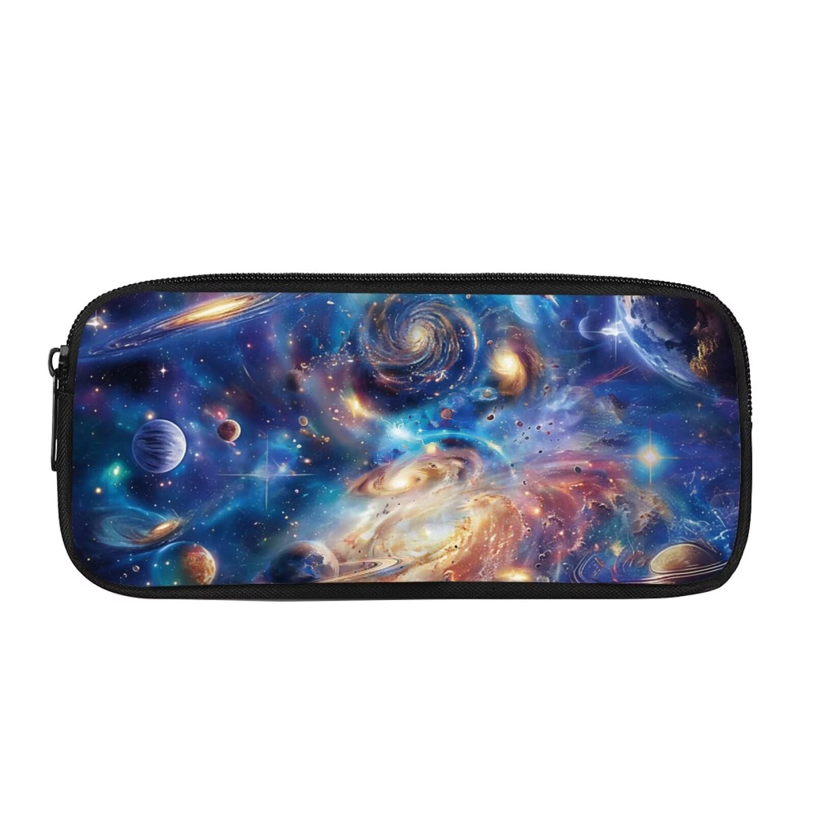 COEQINE Galaxy Print Pencil Pouch for Kids with Zipper Pencil Pouch Case Large Cosmetic Bag, Pencil Organizer for Girls 4-10 3rd Grade Primary School Pencil Case