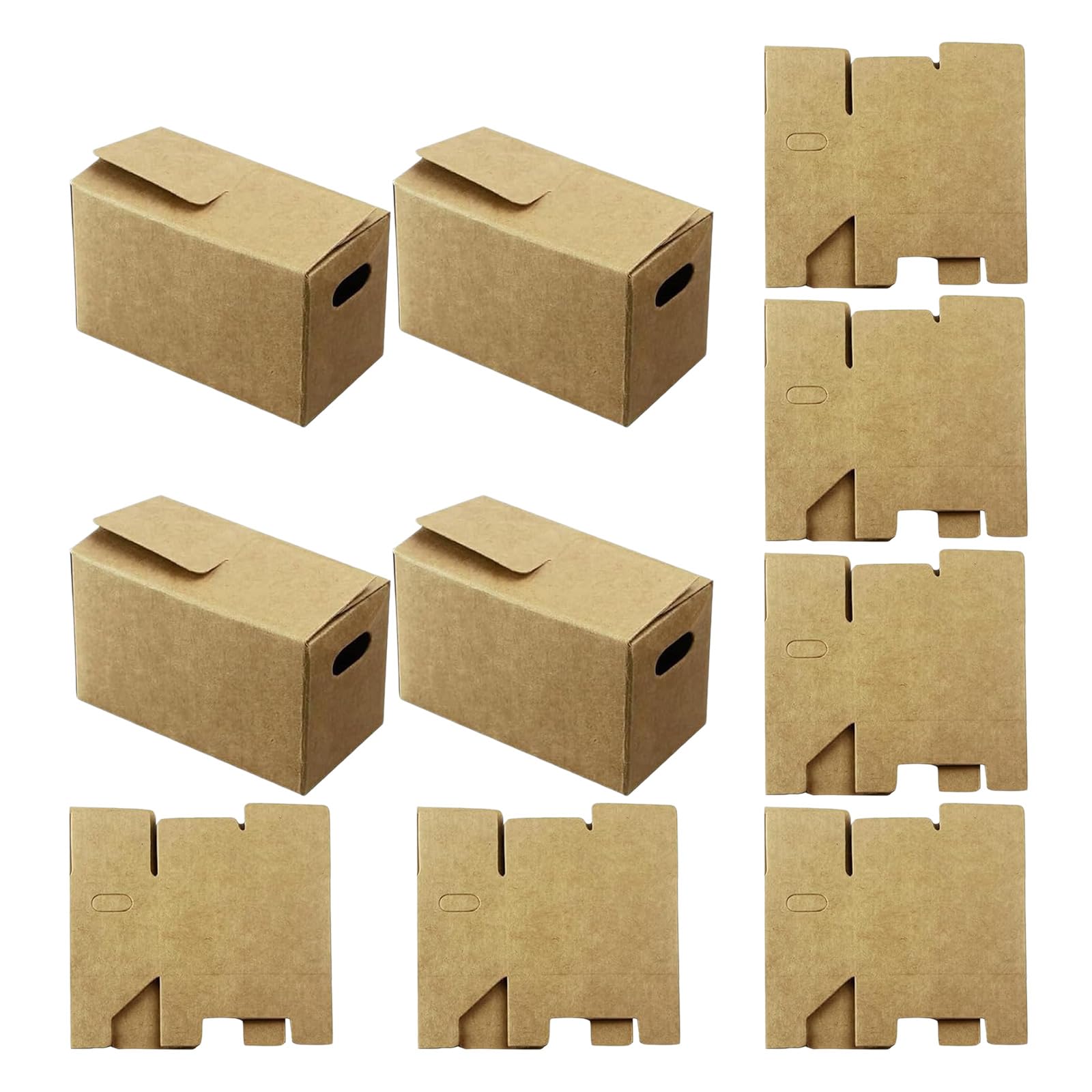 HENYGEN Of 6 Krafts Paper Miniature Boxes Home Organization Supplies Easy Assembly Small Item Storage Organizers Miniature Storage Boxes