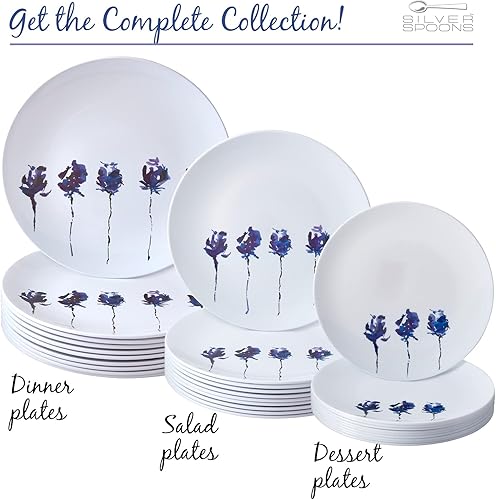 Miniatura 4 de Platos de ensalada de plástico de diseño pintado para fiestas (10 piezas) Juego de cena desechable resistente de 9 pulgadas, platos de aspecto fino