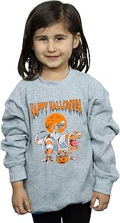 Absolute Cult Halloween Girls Happy Halloween Dinosaur Sweatshirt