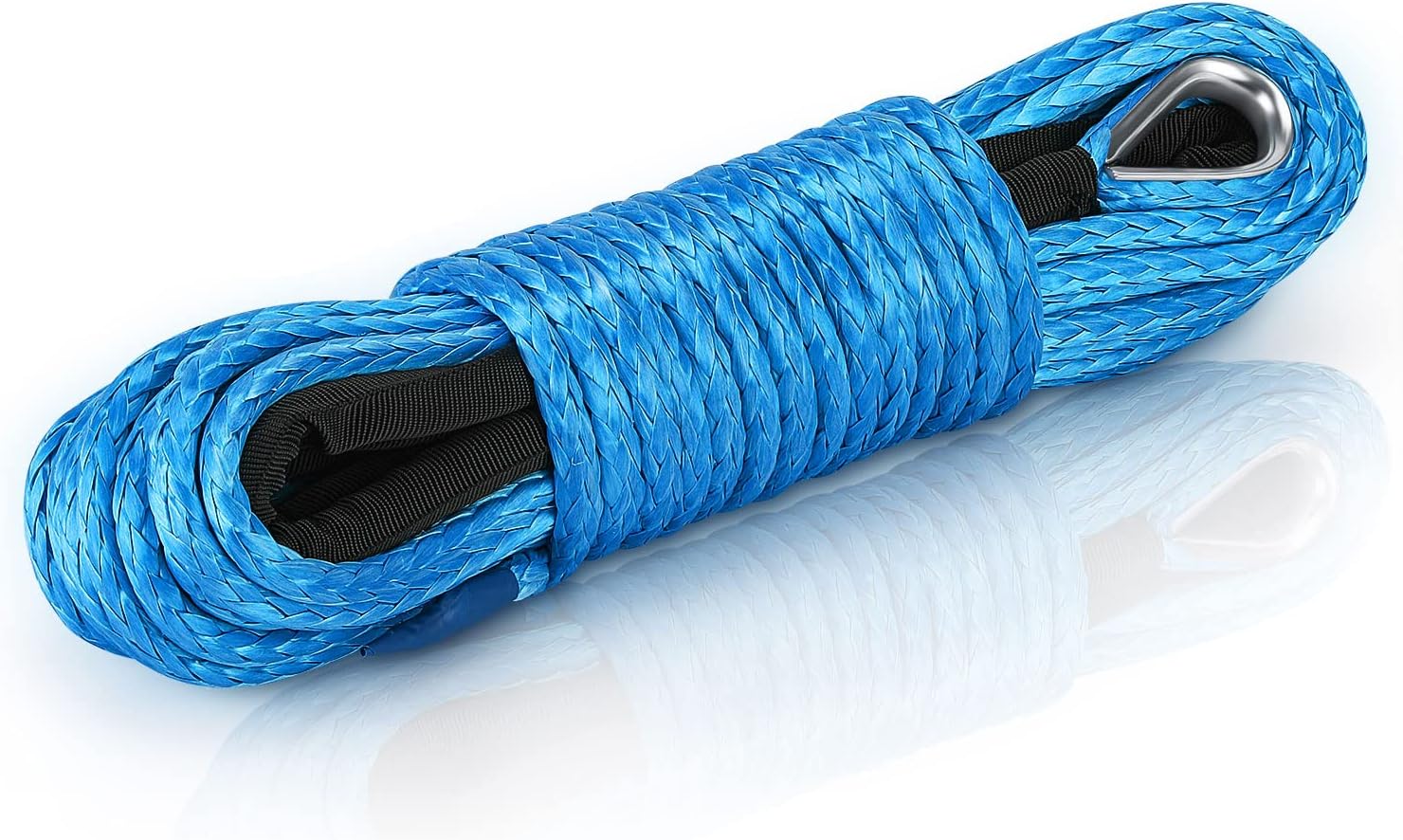 Kohree Synthetic Winch Rope-1/4 x 50', 9500LBs Durable Winch Cable ATV for SUV UTV ATV Winches Truck Boat (Blue)