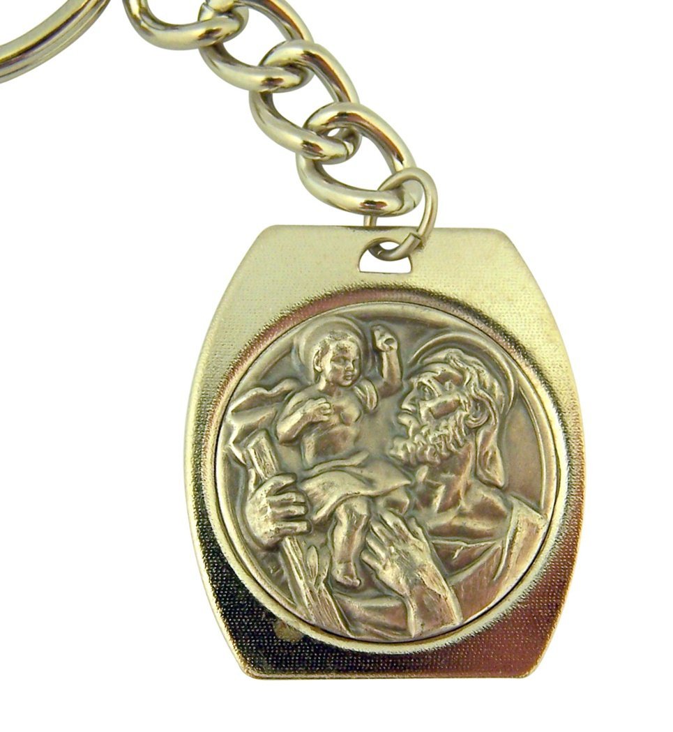 Portachiavi San Cristoforo Artigianale | Medaglia Argento Con Nastrino Rosso | Made In France - 6