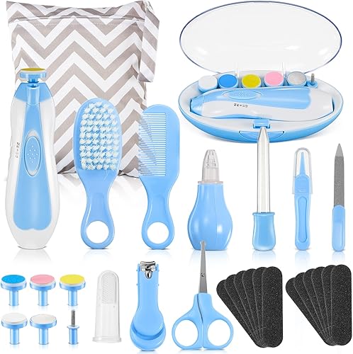 Kit de cuidado de la salud y aseo para bebés 30 en 1 juego de recortadora de uñas eléctrico para bebés kit de cuidado de la salud para bebés recién