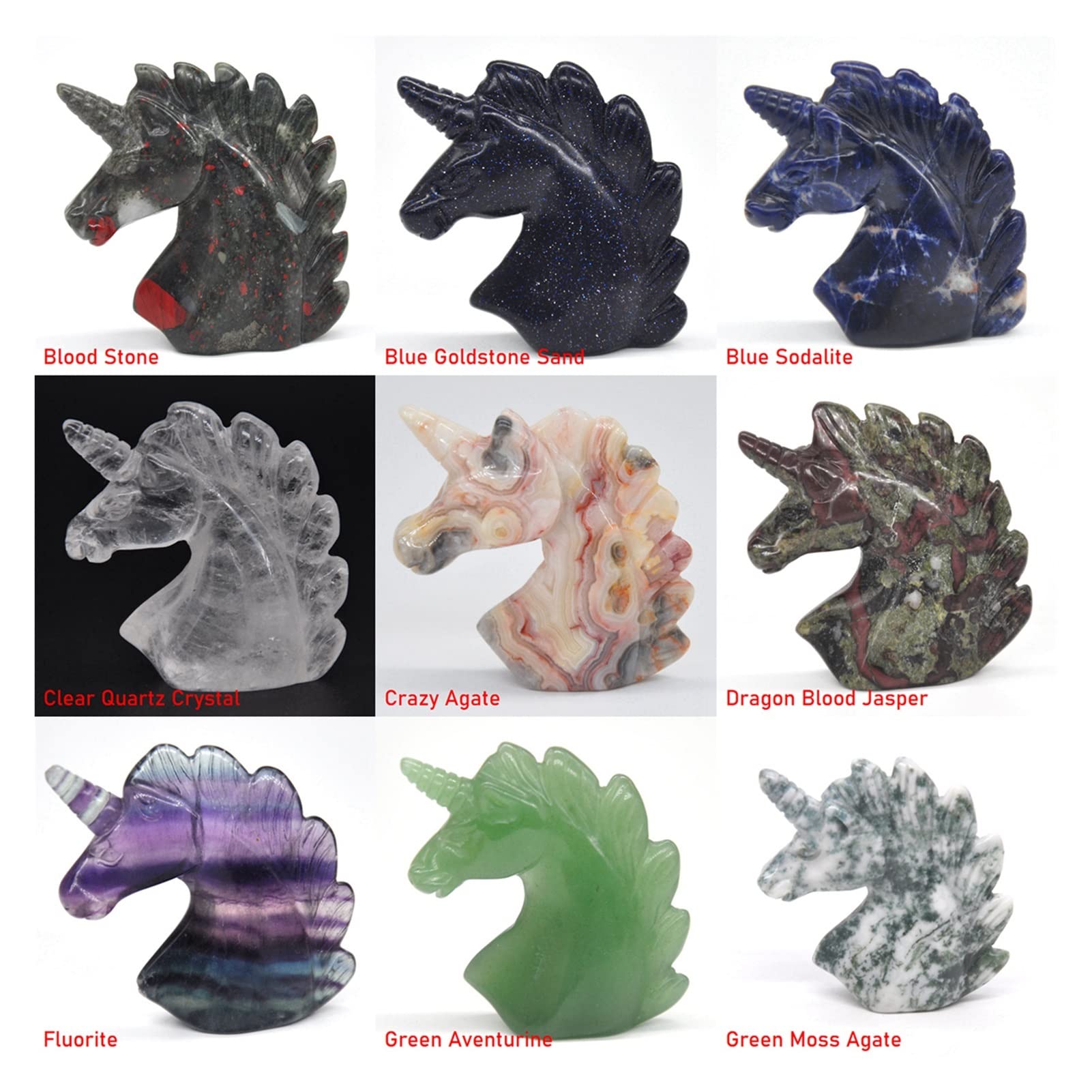 装飾用の宝石 自然の癒しのクリスタル彫刻石英ユニコーン置物の家の
