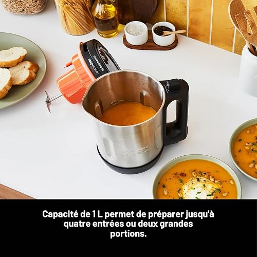 Morphy Richards Compact Soup Maker, 1L, Blend, Smooth and Chunky Soup, Smoothies, Quick and Easy Cooking, 900W, Black & Stainless Steel, 501021 - 2