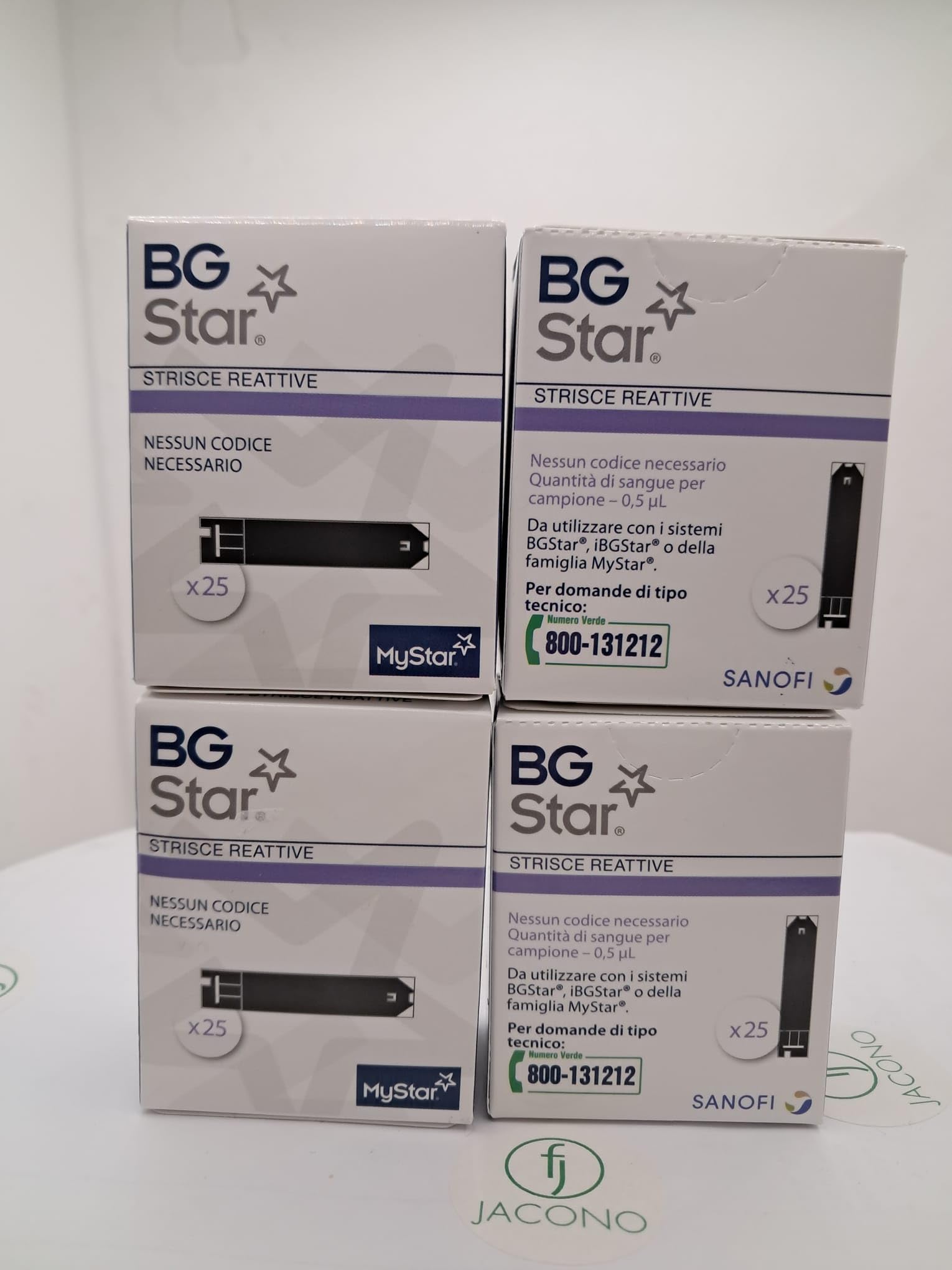 BG Star Strisce Reattive per Controllo Glicemia, 100 Strisce (4 Confezioni da 25), Misurazione Rapida in 5 Secondi, Compatibili con Misuratori BGStar e MyStar