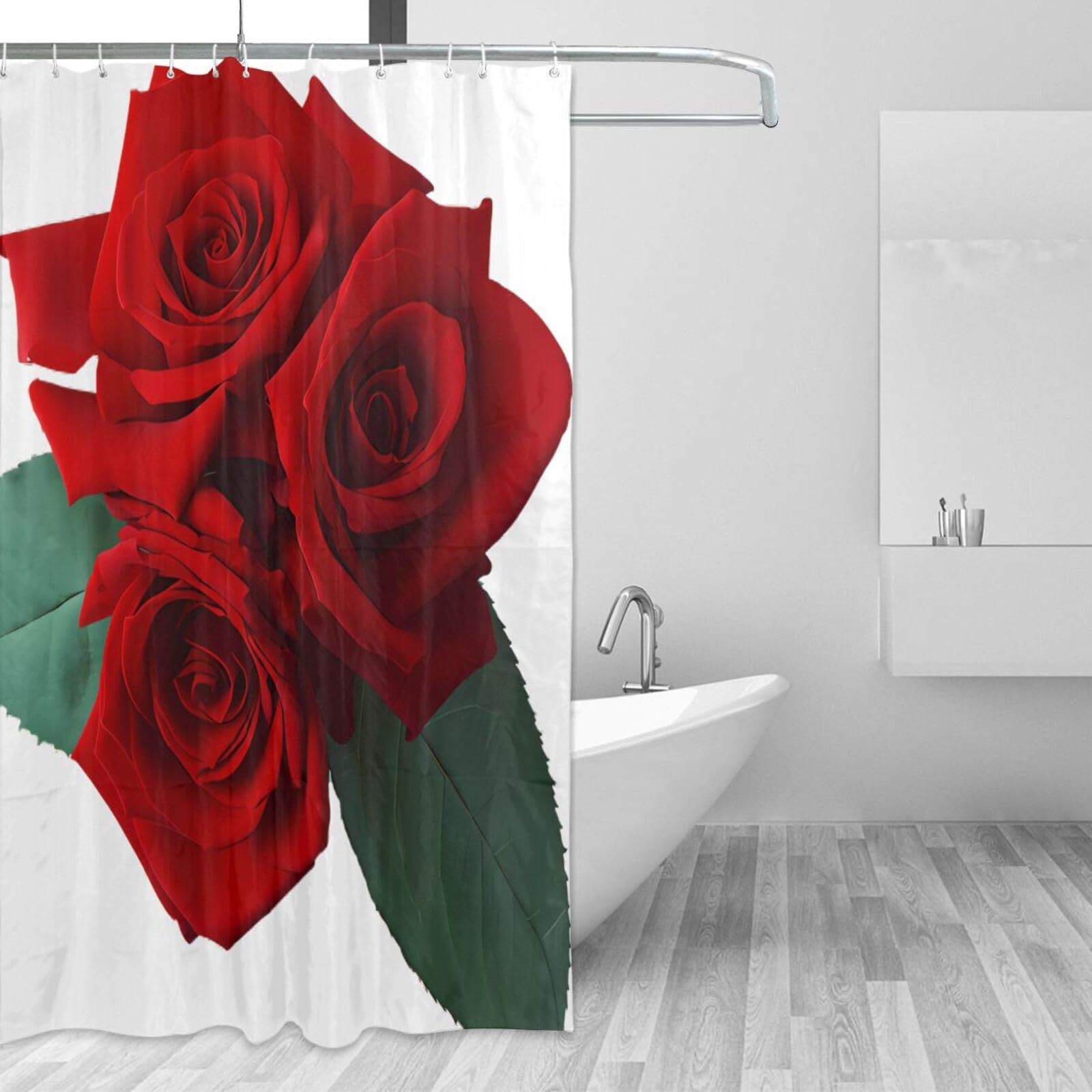 Rideau de douche rose gothique pour transformer l'ambiance et la décoration de salle de bain
