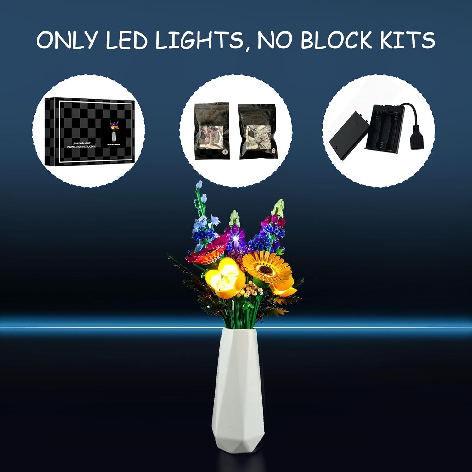 LED Light for Lego Wildflower Bouquet 10313 Set,Design and Configuration Compatible with Model 10313 (LED Light Only, Not Building Block Kit)