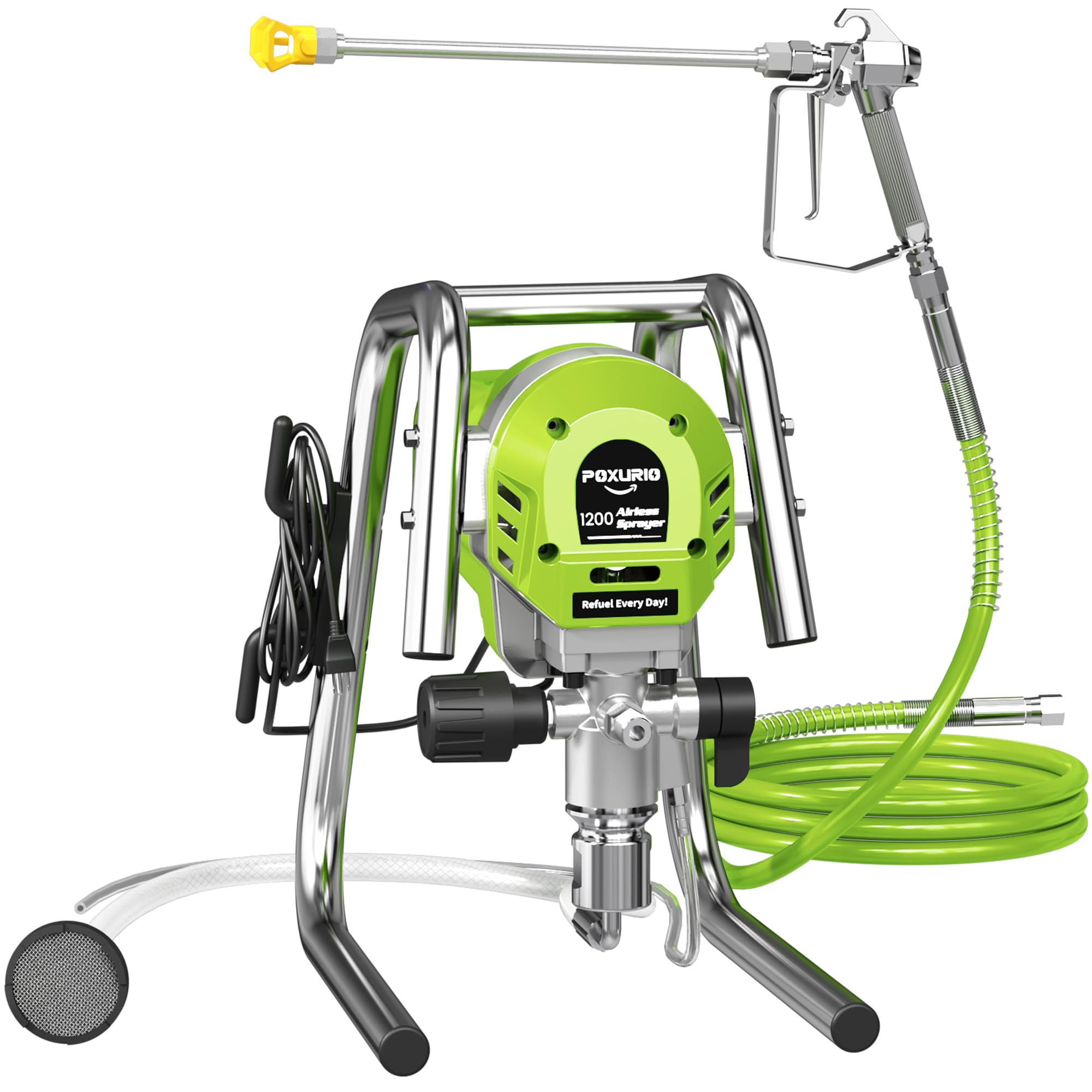 1200W Airless Paint Sprayer, 3300PSI High Efficiency Airless Sprayer with Extension Rod, Thinning-Free for Home Exterior and Interior