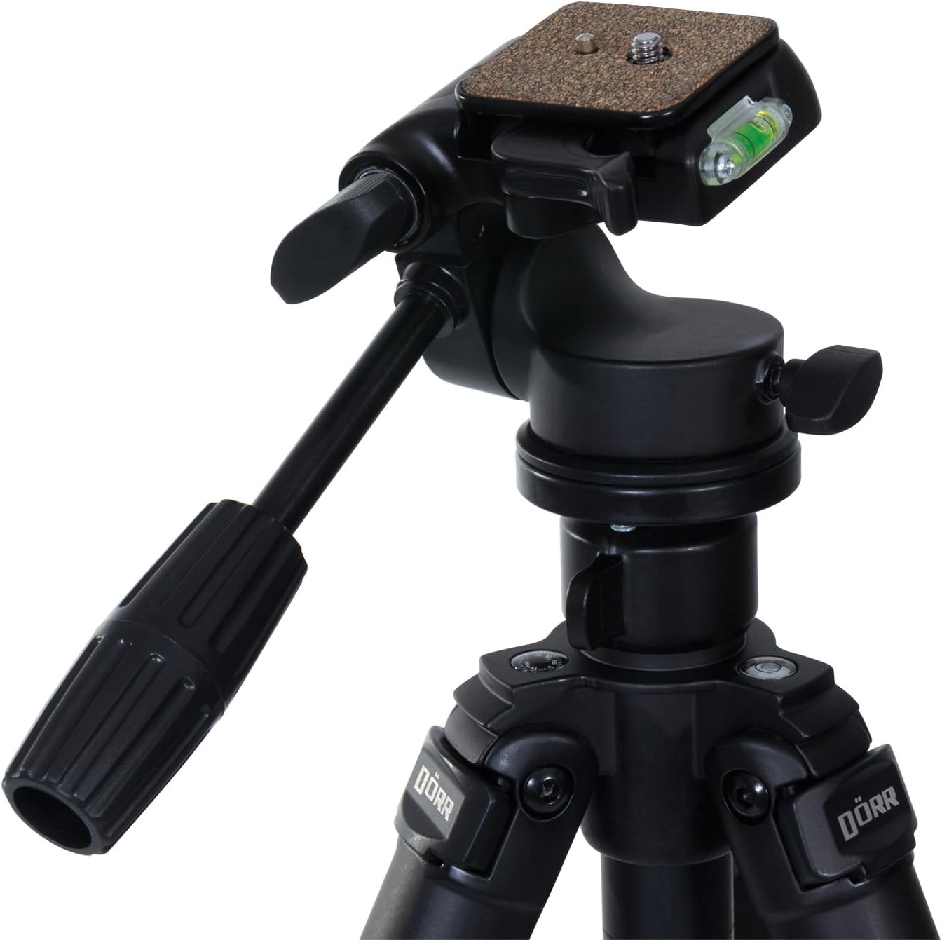 Dörr 372748 Pro Black 2 Photo/Video Tripod with 3D Tilter with Integrated Spirit Level/Quick Release Plate/Tripod Bag