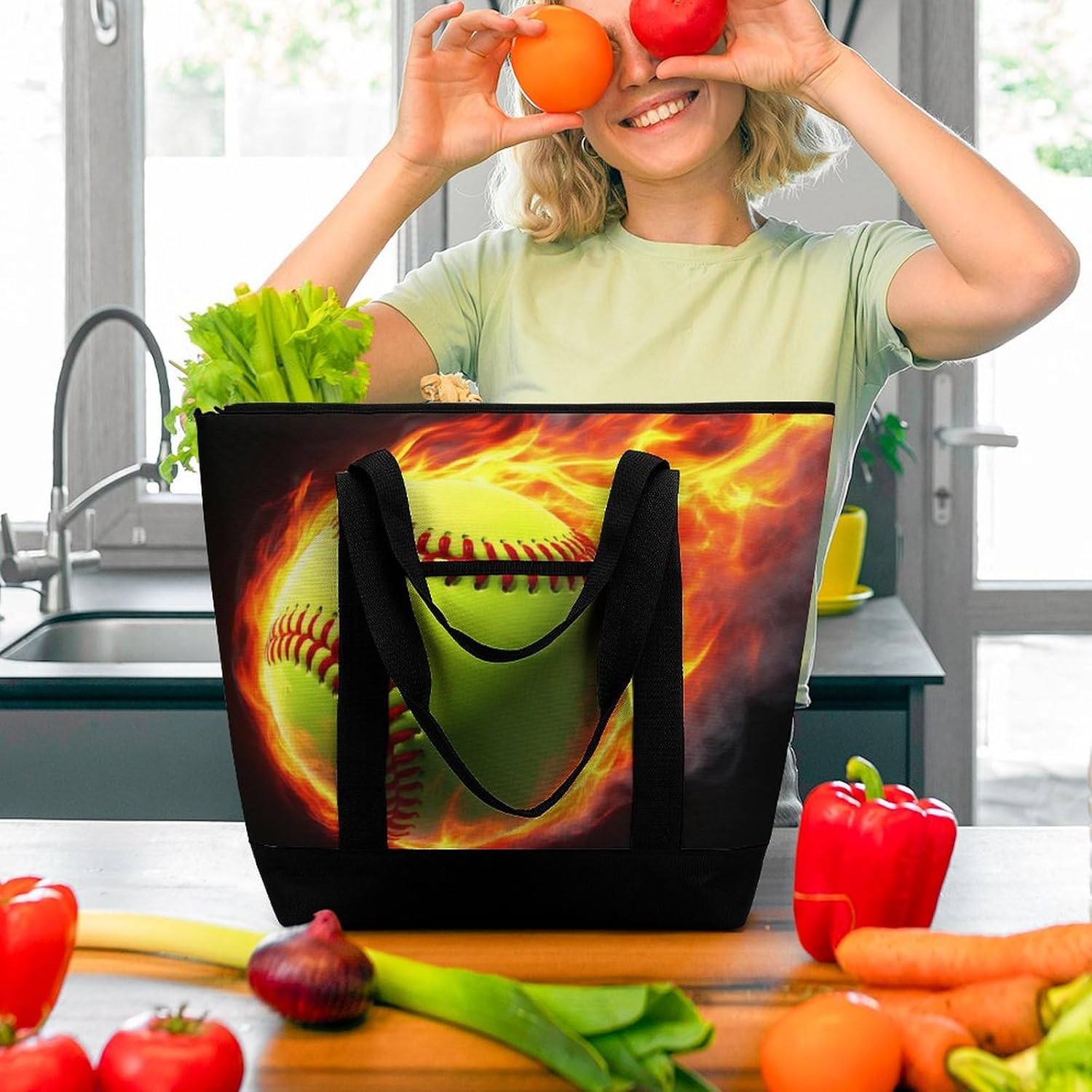Fashionable Commuter Tote Bag Large Insulated Work Handbag