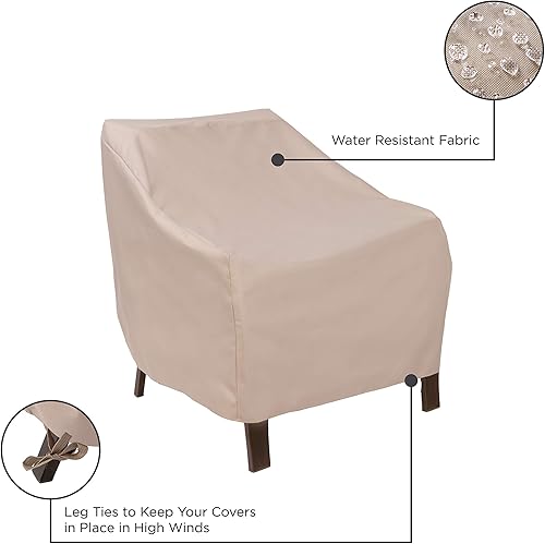 Miniatura 3 de MODERN LEISURE Funda para silla de patio, 27 pulgadas de largo x 34 pulgadas de ancho x 31 pulgadas de alto, beige