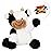 Hopearl Adorable Christmas Plush Cow Toy Floppy Dairy Cattle Soft Stuffed Animal Cute Xmas Gifts for Boys Girls Kids Toddlers, 9\'\'