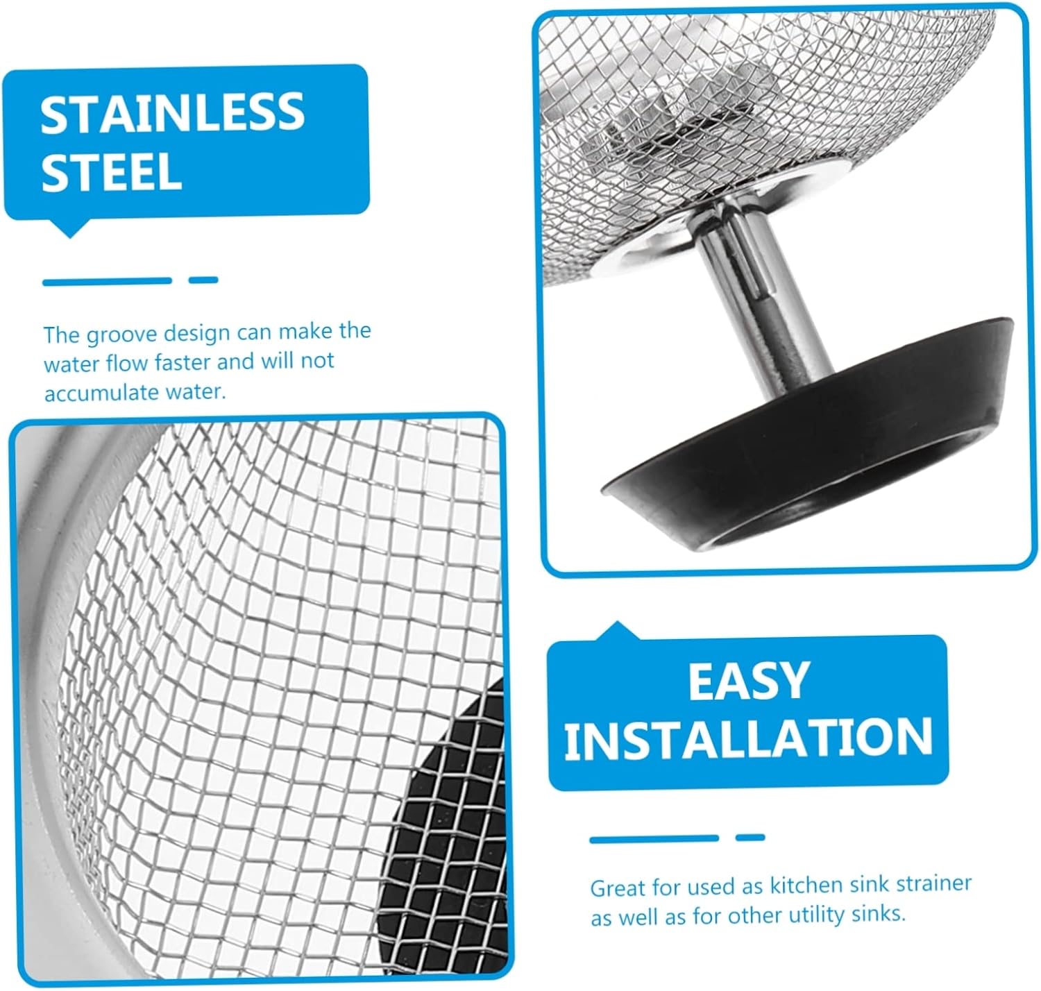Stainless Steel Kitchen Sink Strainer Drain Basket for Sink Strainer Mesh