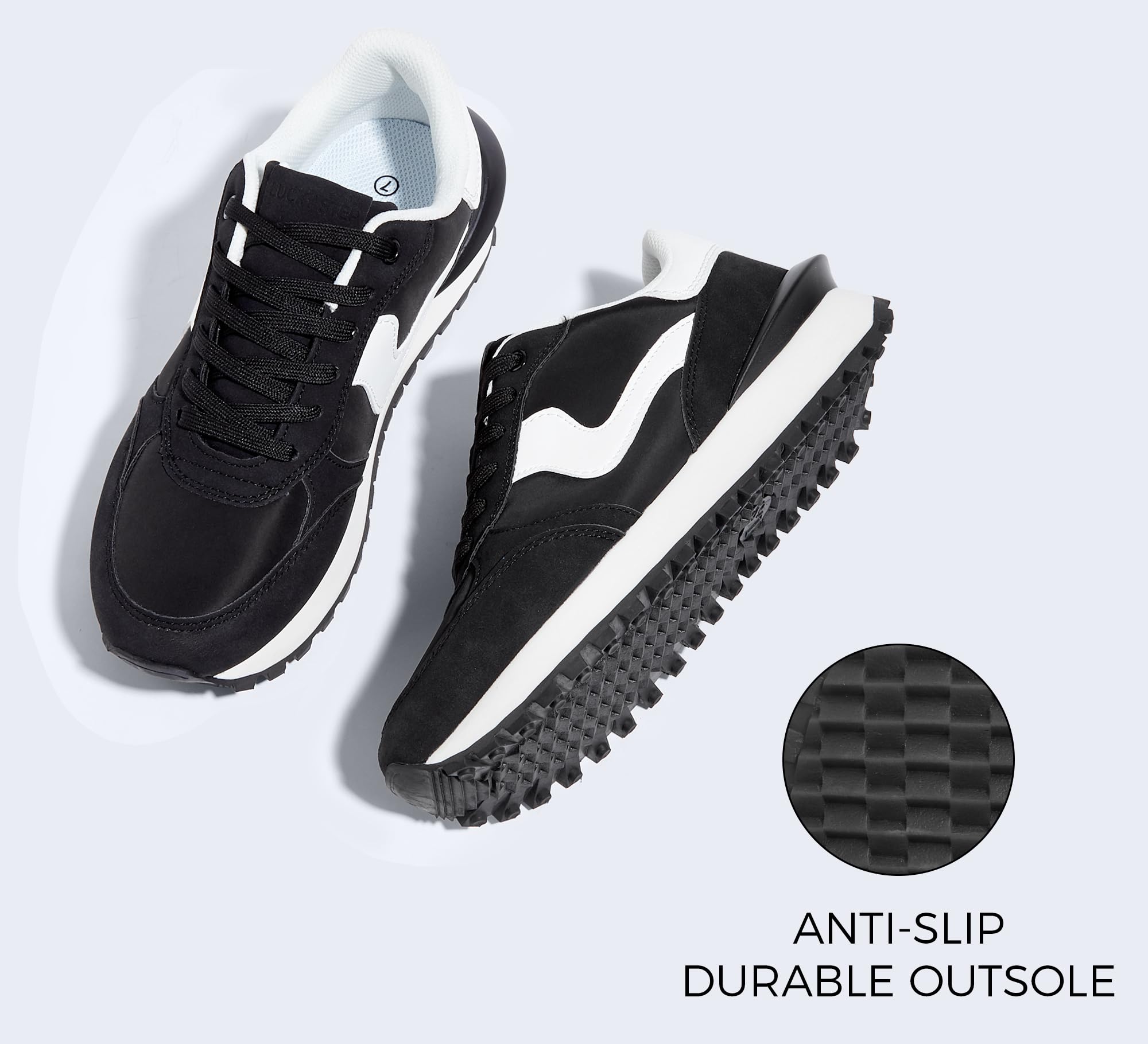 LUCKY STEP Damen Plateau-Sneakers im Retro-Tennis Stil | Bequeme Freizeit- & Laufschuhe mit Dicker Sohle | Langlebiges Design für Stadt, Alltag und Sport