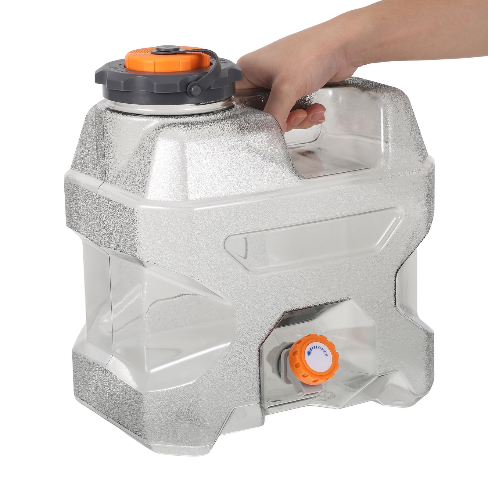 Zerodeko Tragbarer Camping Wasserbehälter 12l aus PC mit Großem Fassungsvermögen und Leichtem Design für Outdoor Wandern und Notfälle mit Praktischem Zapfhahn