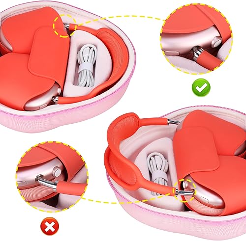 Vista 46 de BOVKE Funda de transporte con modo de suspensión para auriculares inalámbricos de Apple AirPods Max, bolsa de almacenamiento portátil protectora