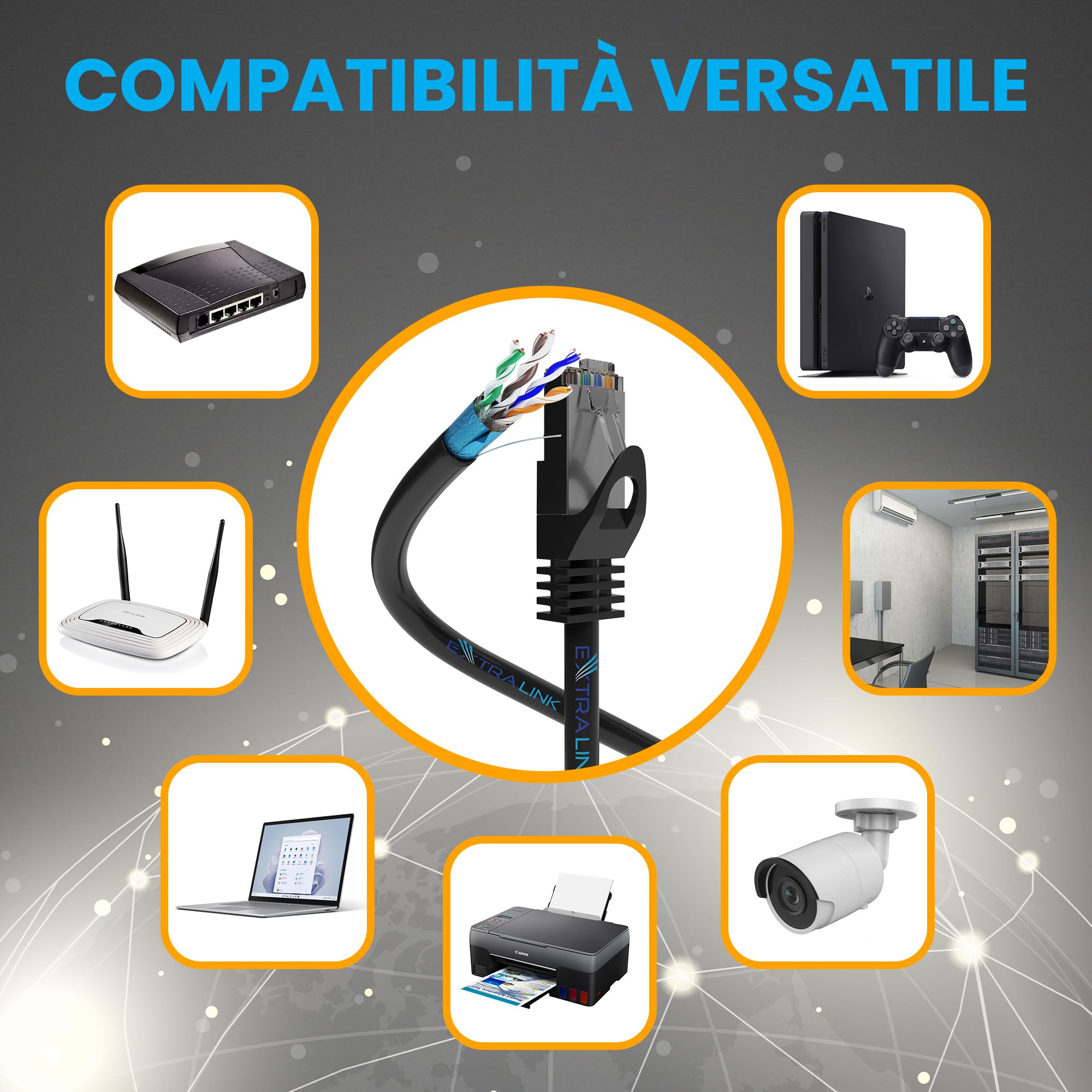 MutecPower Cavo Esterni CAT6 300m Impermeabile esterna di uso