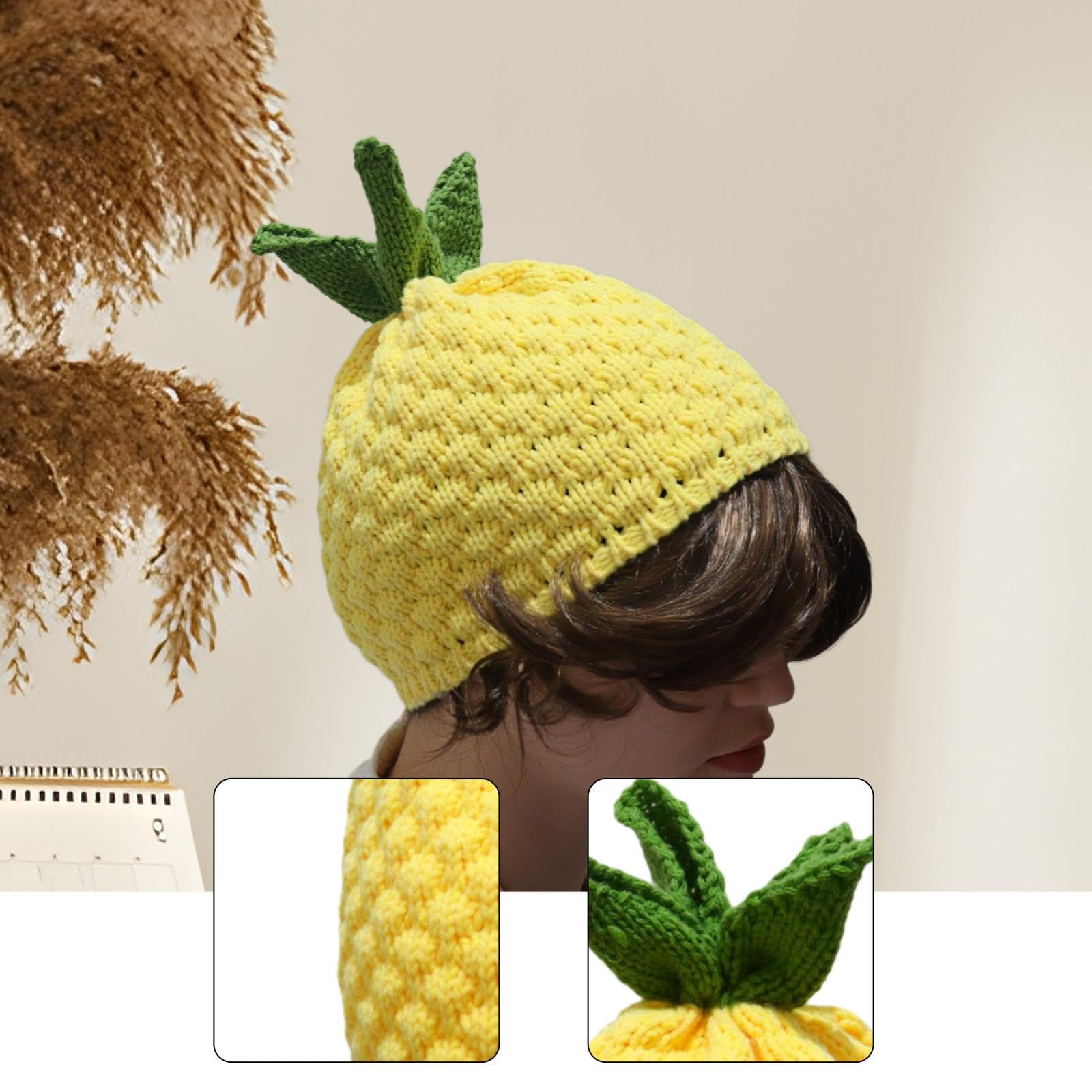 Colcolo Y2K Beanie für Damen, trendiges Cosplay-Kostüm-Zubehör, leichte Strickmütze