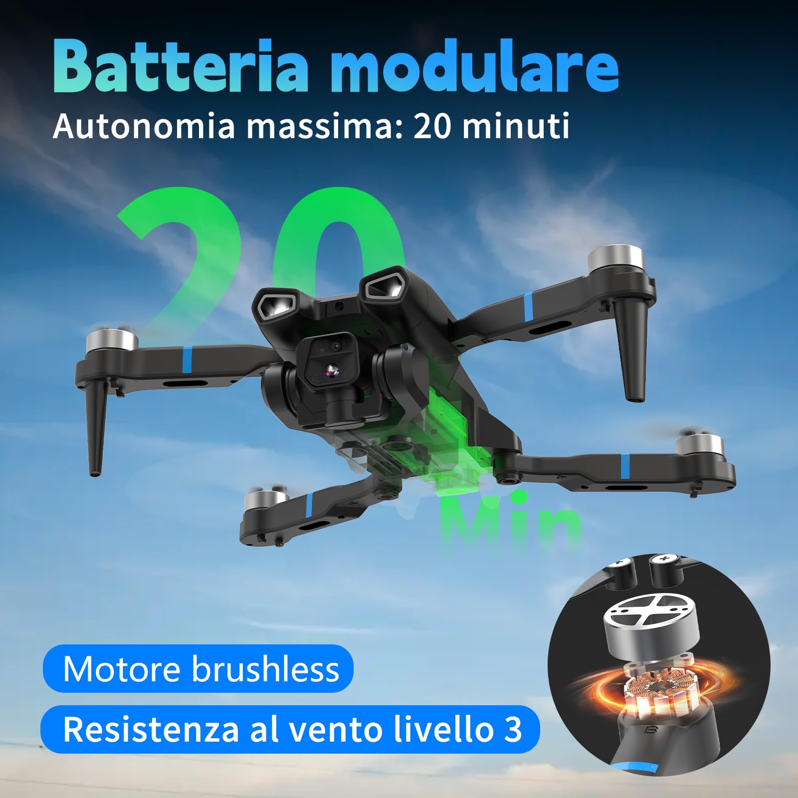 Drone con Fotocamera 4K Mini Drone Con Telecomando LCD 3D Flip Design Pieghevole Telecomando Ricaricabile 3 Velocità Quadricottero RC per Principianti M18LCD