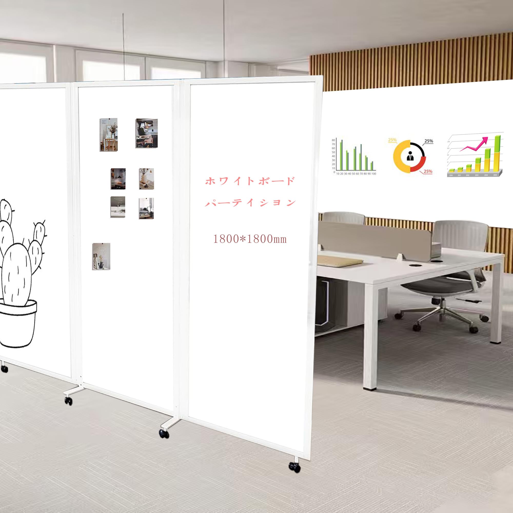 Amazon.co.jp: 【法人様向け】3連 間仕切り パーテーション キャスター