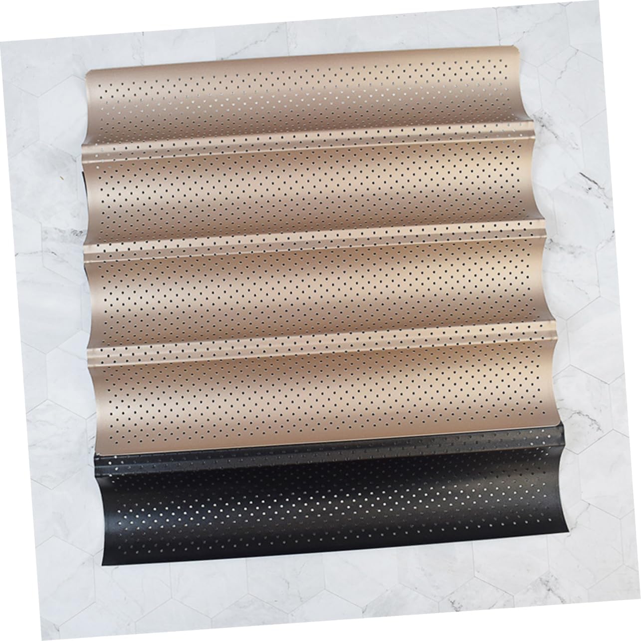 1pc Non-stick Baguette Baking Pan Long Strip for Bread Loaf Sourdough Homemade Breads Heat- Baking