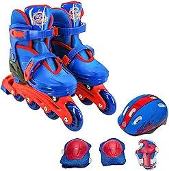 Patins Infantil 4 Rodas Inline com Proteção - Recomendado para Crianças a Partir de 3 Anos até 60Kg - Tamanho Ajustável do 30 ao 33