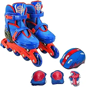 Patins Infantil 4 Rodas Inline com Proteção - Recomendado para Crianças a Partir de 3 Anos até 60Kg - Tamanho Ajustável do 30 ao 33