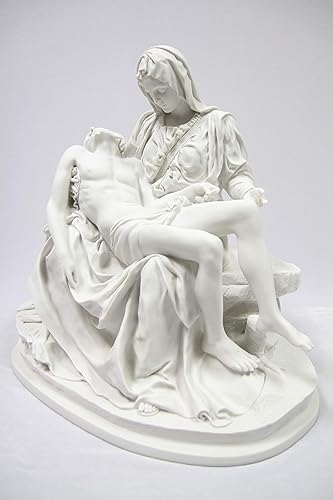 Miniatura 3 de Figura de escultura italiana La Pieta de Michelangelo Jesús María, de 18 pulgadas, fabricada en Italia, para interiores y exteriores