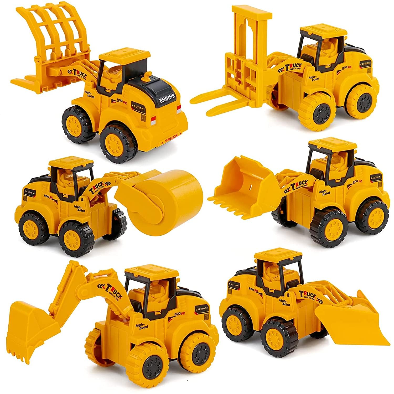 PLUSPOINT 6pc Press and Go Engineering Toys Creativity Construction Engineering Vehicle for Boys Girls,Construction Truck with Engineering Worker Toy Set,Boy Girl Birthday Christmas Party Favors (B0CHFJTVRP) Amazon Price History, Amazon Price Tracker