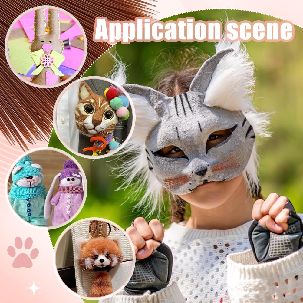 Nbeads – Lot De 1000 Moustaches Animales En Plastique – Café, 7 Cm – Pour Feutrage à L’aiguille Et Marionnettes
