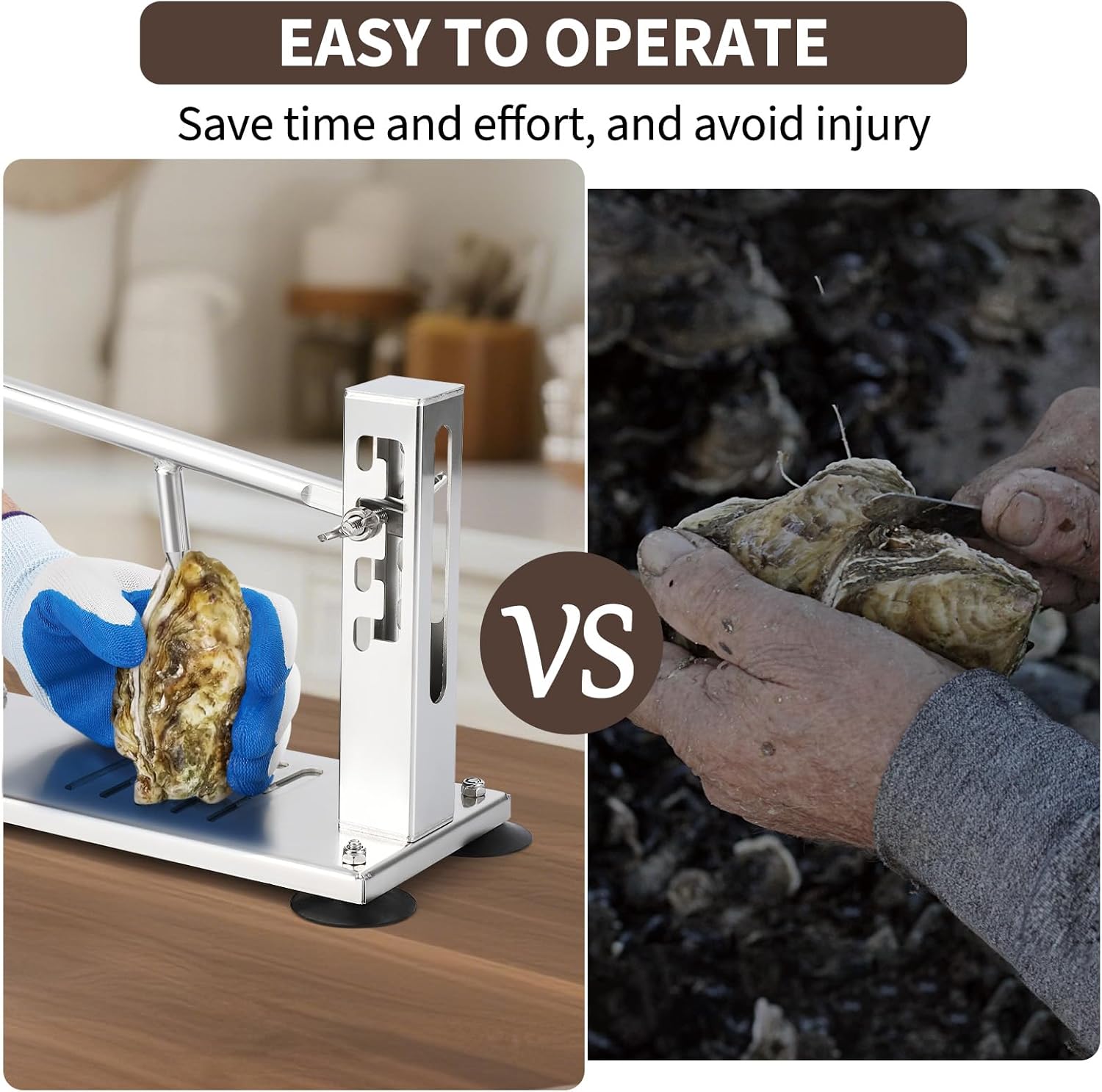 GarveeTech Stainless Steel Shucker Machine, Adjustable 4-Level Height with G-Clamp & Gloves, Base for Easy Safe Opening Tool Set