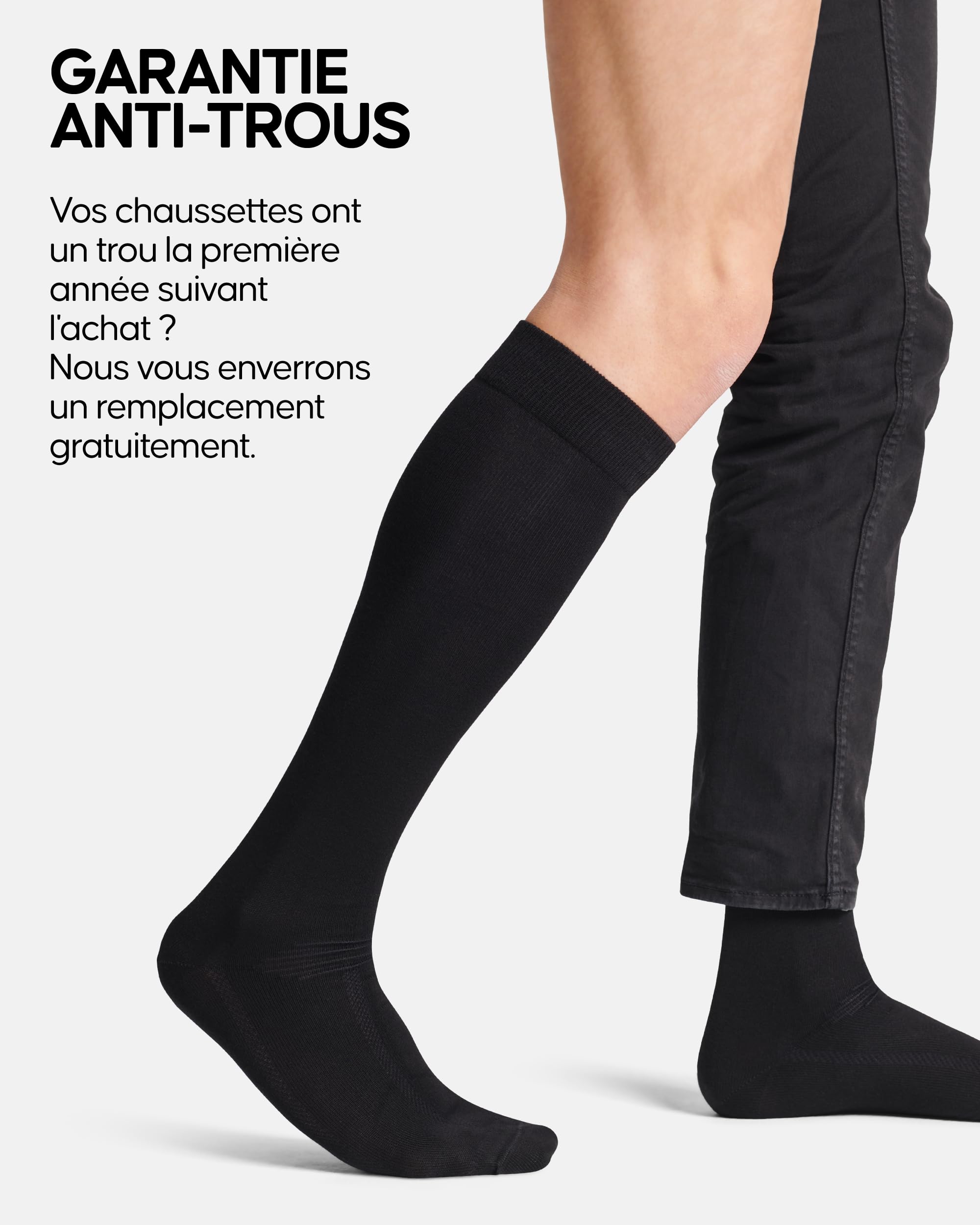 DANISH ENDURANCE Chaussettes Montantes en Fibre de Bambou Ultra Douce, Hautes, Homme Femme, 3 Paires