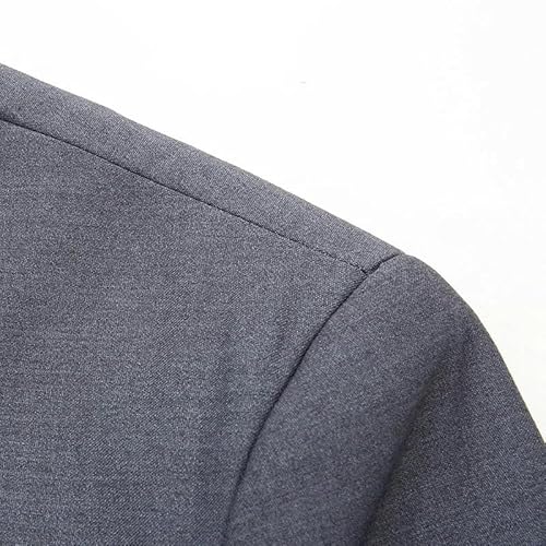 Blazer masculino casual de negócios, cor lisa, casaco masculino, Azul, M